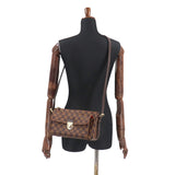 Louis Vuitton Damier Ravello GM Shoulder Bag Ebene Gold Metal Fittings
