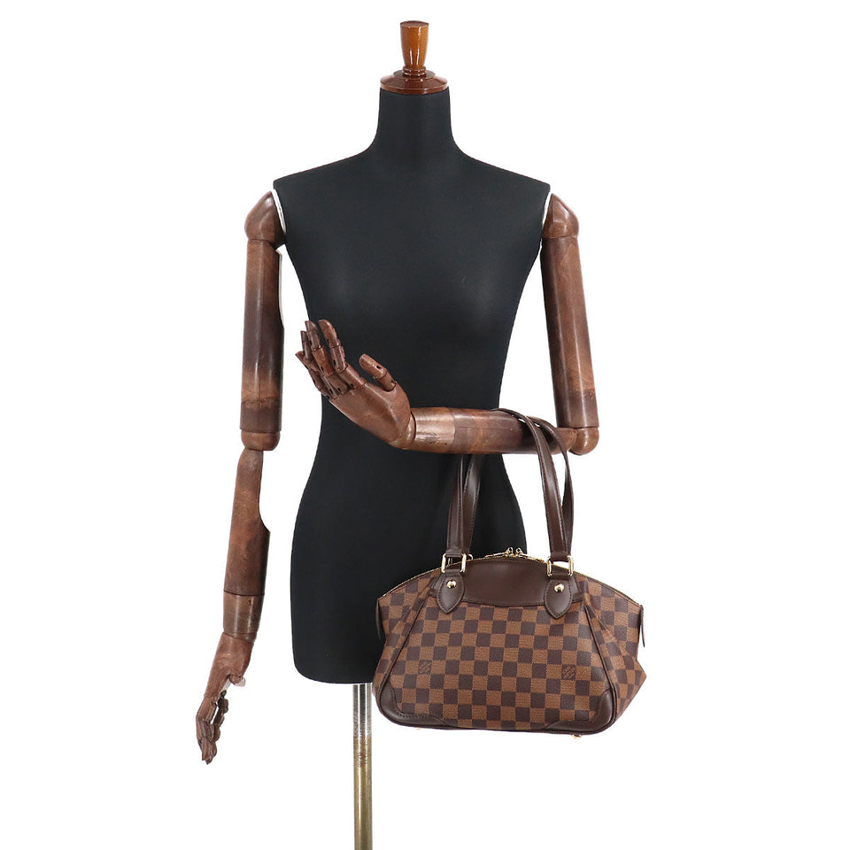 Louis Vuitton Damier Verona PM Hand Bag Ebene Brown Gold Hardware