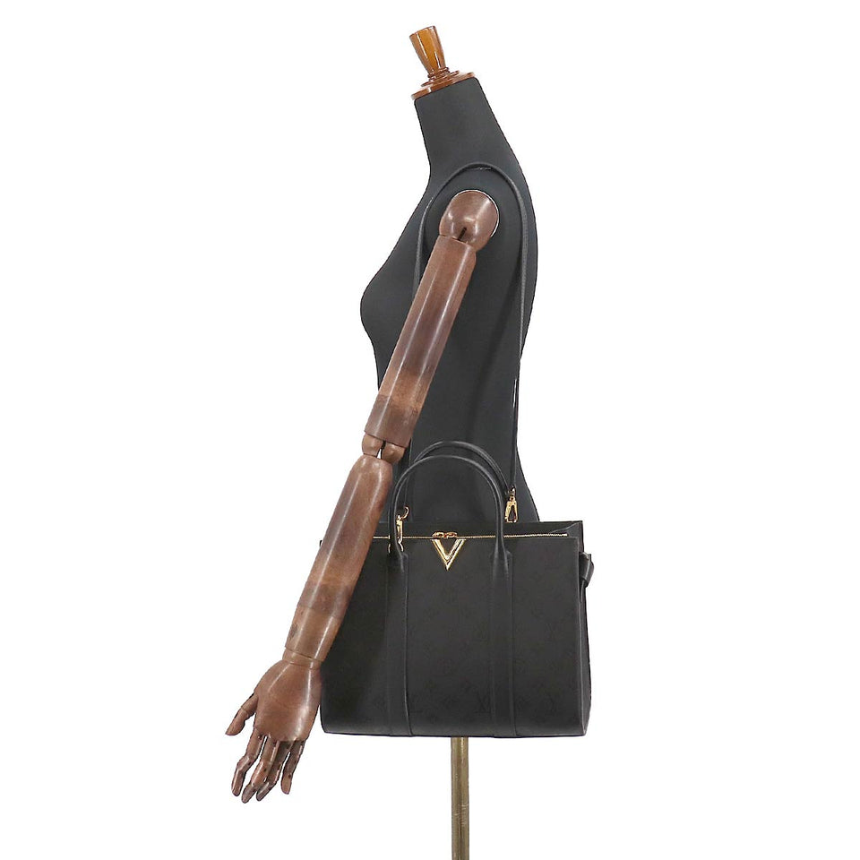 Louis Vuitton Very Tote MM 2 Way Hand Shoulder Bag Leather Noir