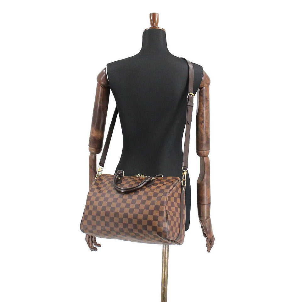 Louis Vuitton Damier Speedy Bandouliere 30 2way Hand Shoulder Bag Ebene