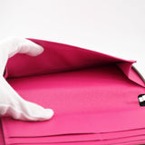 Louis Vuitton Zippy Wallet Vertical Coated Canvas Round Zipper Fuchsia Pink