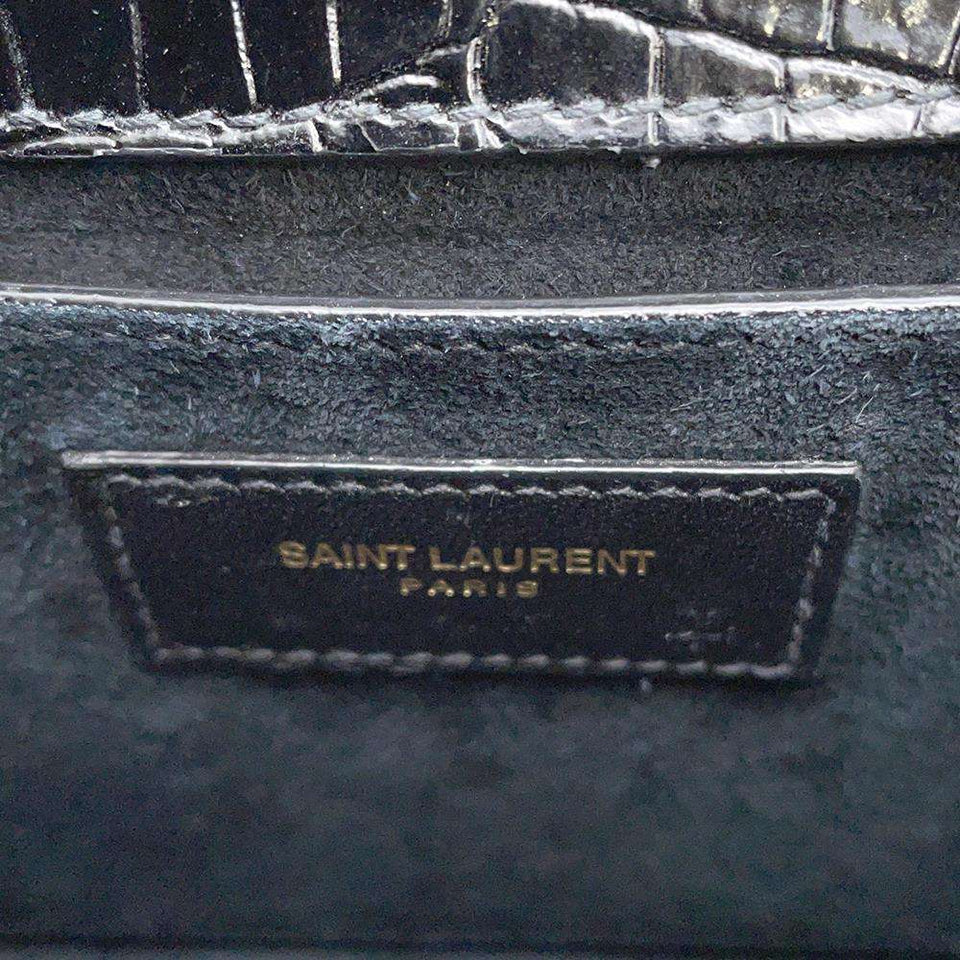 Saint Laurent- Paris Chain Shoulder Bag Embossed Sunset Black