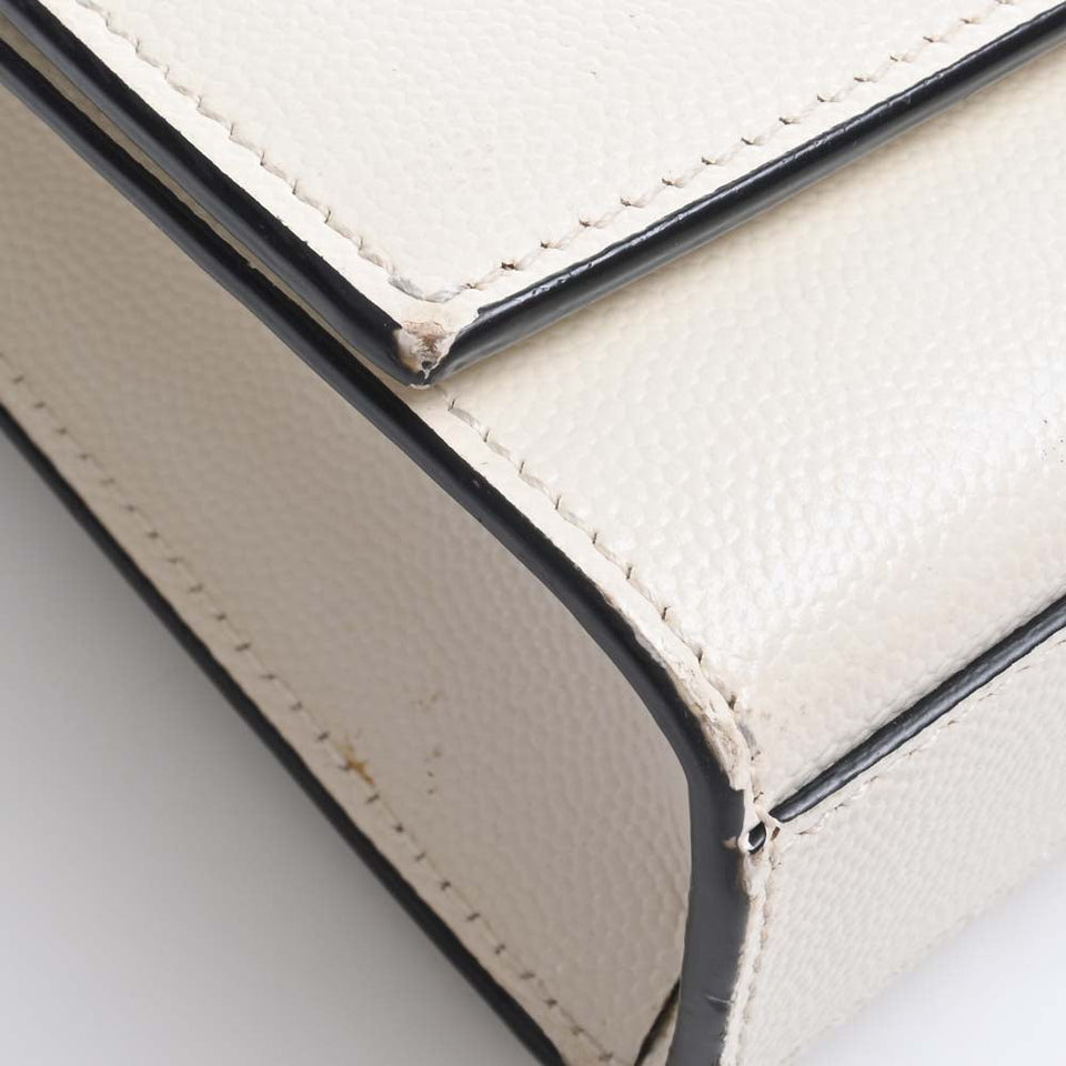 Saint Laurent- Leather Classic Kate Chain Shoulder Bag White/Black