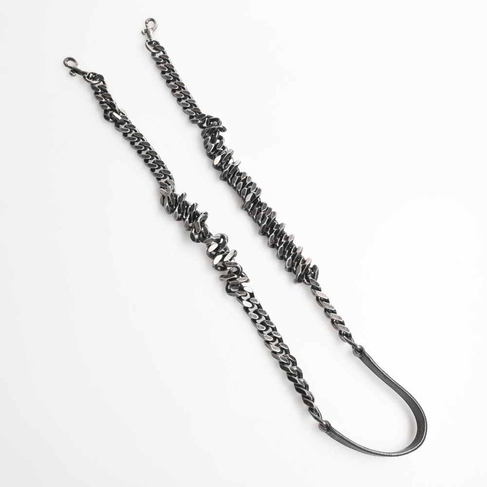 Saint Laurent- Leather College 2way Chain Shoulder Bag Gray