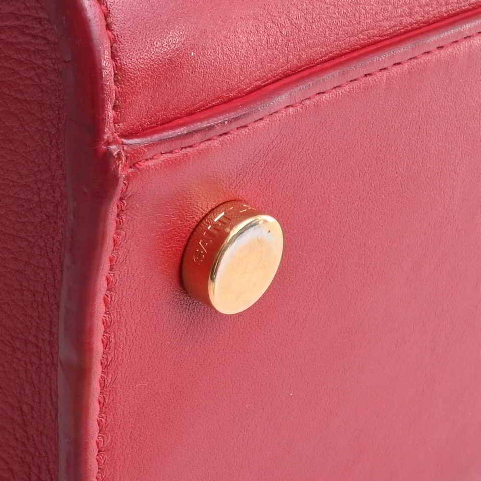 Saint Laurent- Leather Baby Cabas 2way Handbag Red