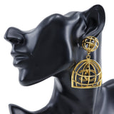 Chanel Birdcage Earrings Gold Plated 93P