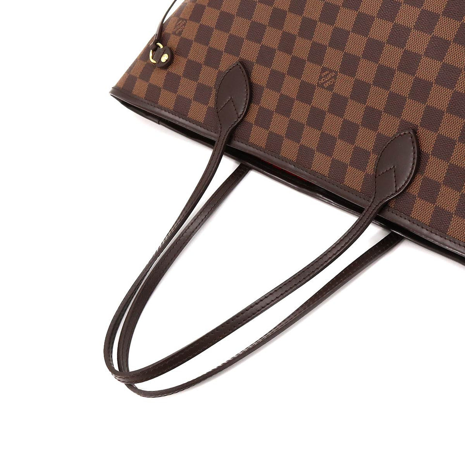 Louis Vuitton Damier Neverfull MM Tote Bag Ebene Cerise Brown