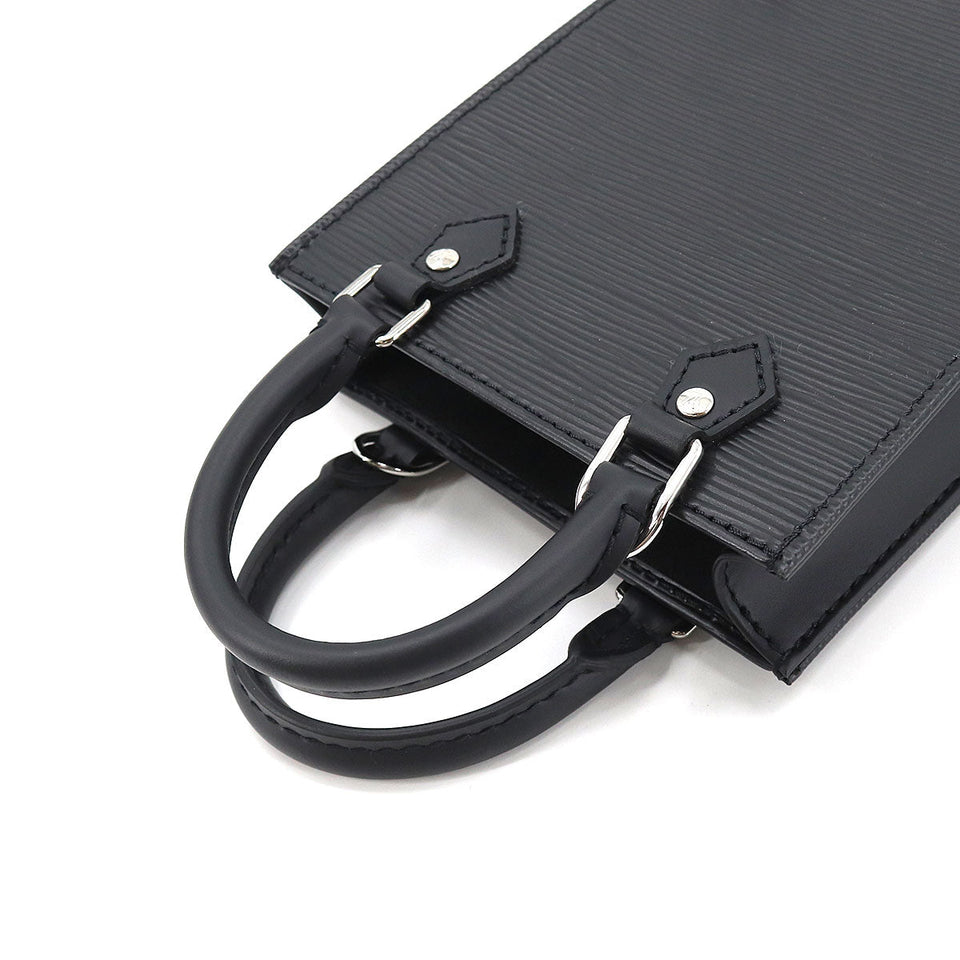 Louis Vuitton Epi Petit Sac Plat 2way Hand Shoulder Bag Leather Noir