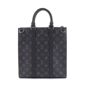 Louis Vuitton Monogram Eclipse Sac Plat Cross 2Way Tote Shoulder Bag Black