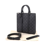 Louis Vuitton Monogram Eclipse Sac Plat Cross 2Way Tote Shoulder Bag Black