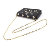 Louis Vuitton Bicolor Monogram Emplant Leather Pochette Felicie Chain Wallet Black