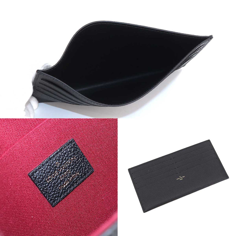 Louis Vuitton Bicolor Monogram Emplant Leather Pochette Felicie Chain Wallet Black