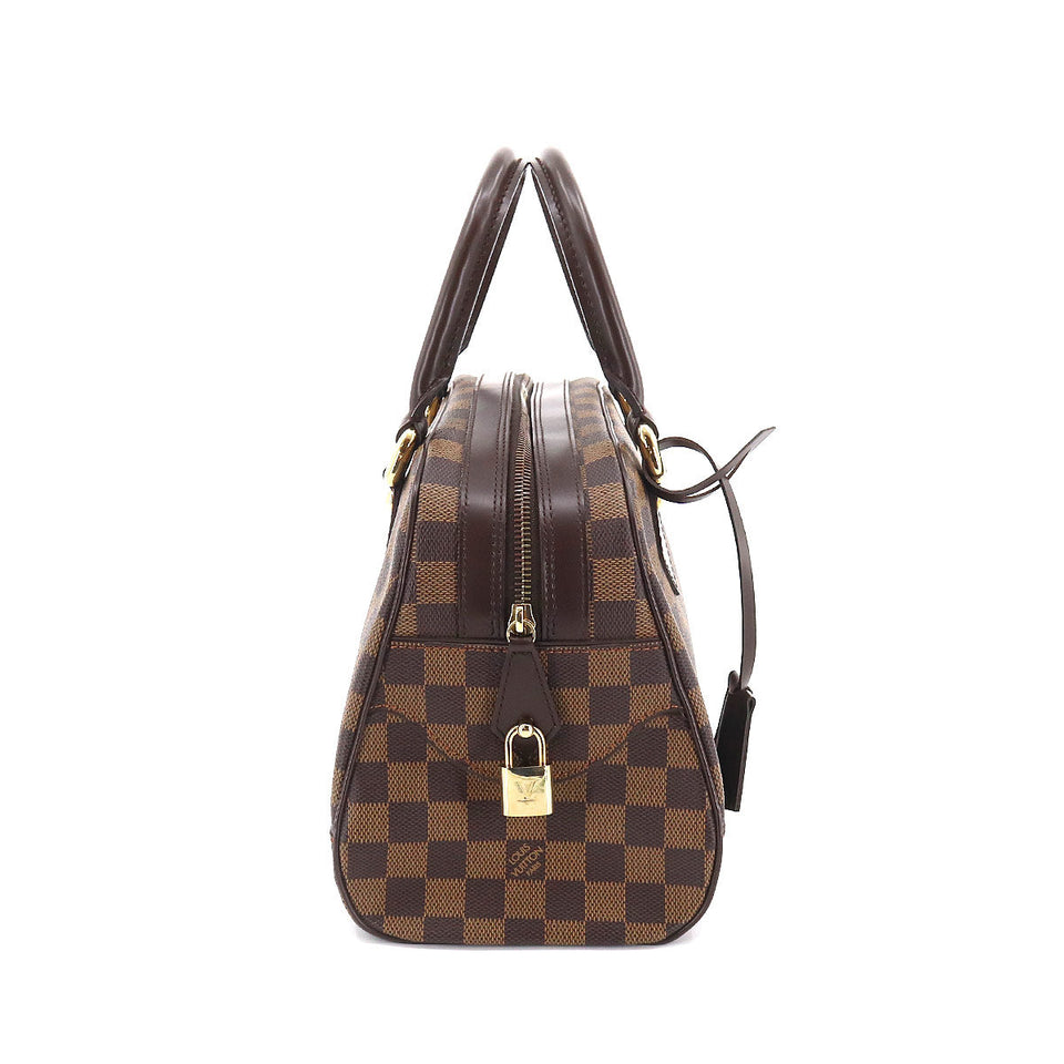 Louis Vuitton Damier Duomo Handbag Ebene Gold Metal Fittings