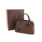 Louis Vuitton Damier Duomo Handbag Ebene Gold Metal Fittings