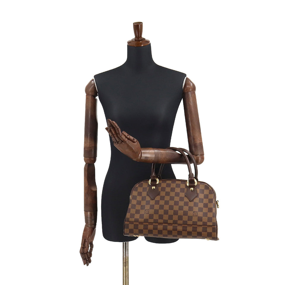 Louis Vuitton Damier Duomo Handbag Ebene Gold Metal Fittings