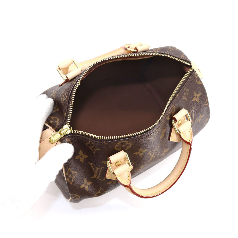Louis Vuitton Monogram Speedy 25 Hand Bag Brown Gold Hardware