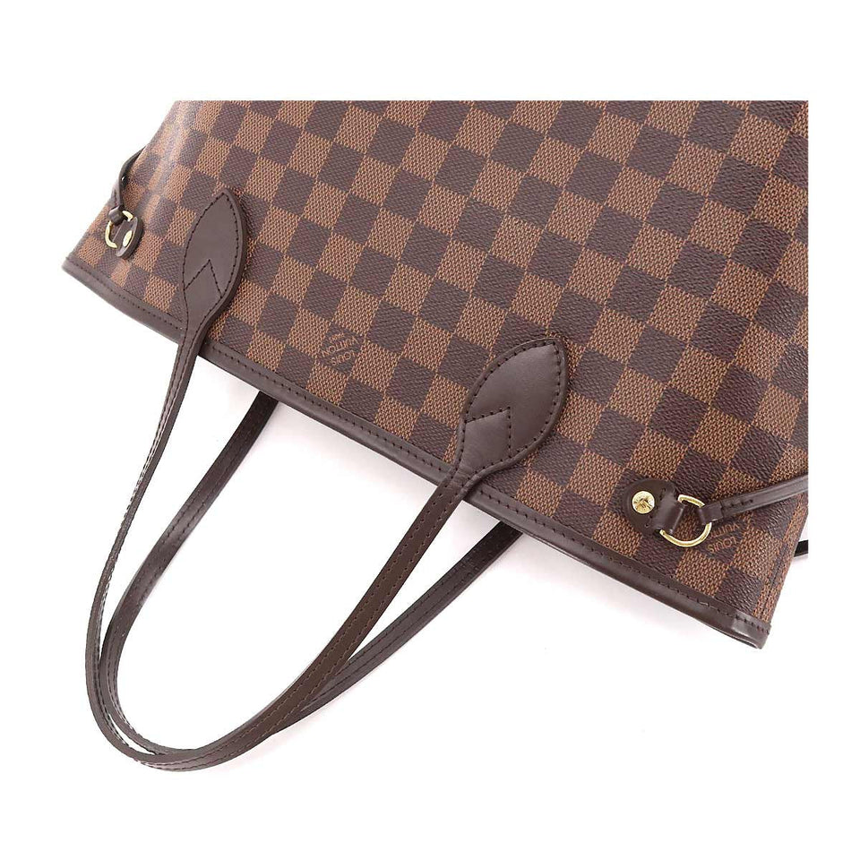 Louis Vuitton Damier Neverfull PM Tote Bag Brown Gold Hardware