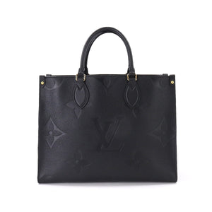 Louis Vuitton Monogram Implant OnTheGo MM Tote Shoulder Bag Noir Black