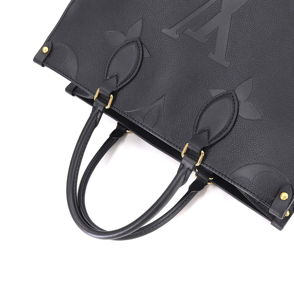 Louis Vuitton Monogram Implant OnTheGo MM Tote Shoulder Bag Noir Black