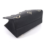 Louis Vuitton Bicolor Monogram Implant On The Go MM 2Way Tote Shoulder Bag Black Beige