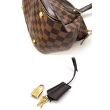 Louis Vuitton Damier Verona PM Hand Bag Ebene Brown Gold Hardware