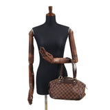 Louis Vuitton Damier Verona PM Hand Bag Ebene Brown Gold Hardware