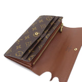 Louis Vuitton Monogram Portefeuille Sarah Folio Long Wallet Brown