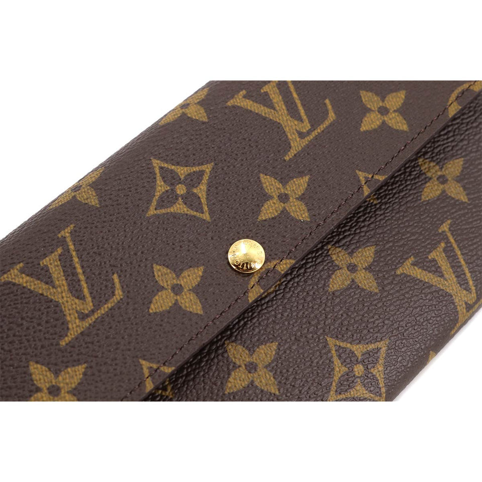 Louis Vuitton Monogram Portefeuille Sarah Folio Long Wallet Brown