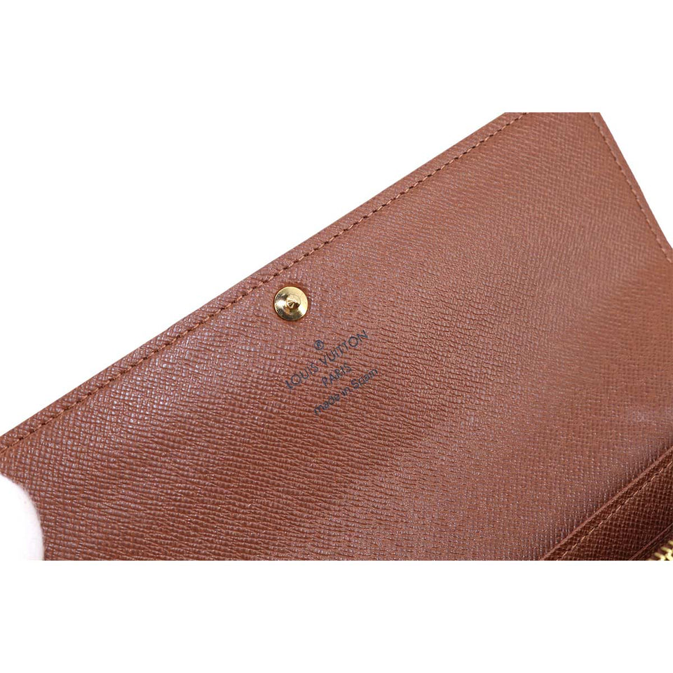 Louis Vuitton Monogram Portefeuille Sarah Folio Long Wallet Brown