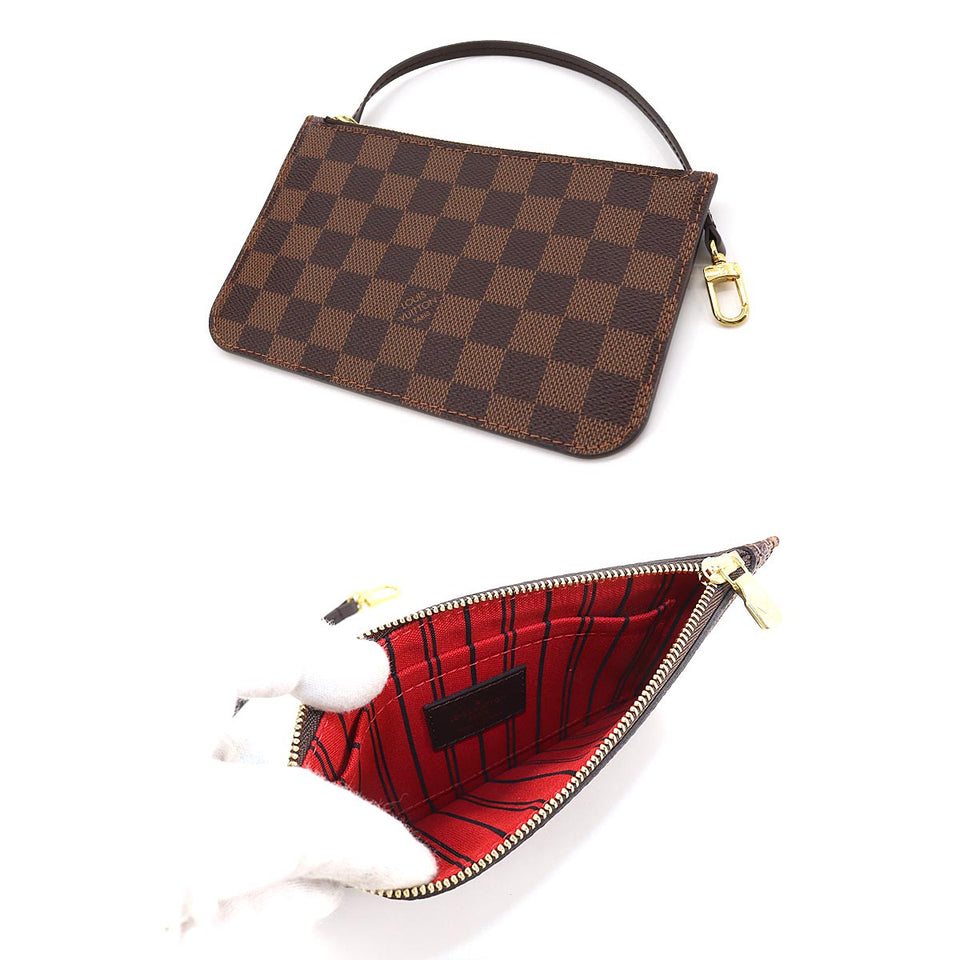 Louis Vuitton Damier Neverfull PM Tote Bag Brown Gold Hardware
