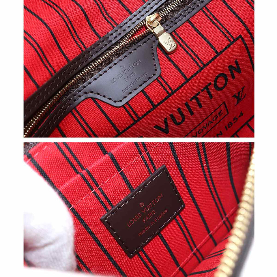 Louis Vuitton Damier Neverfull PM Tote Bag Brown Gold Hardware