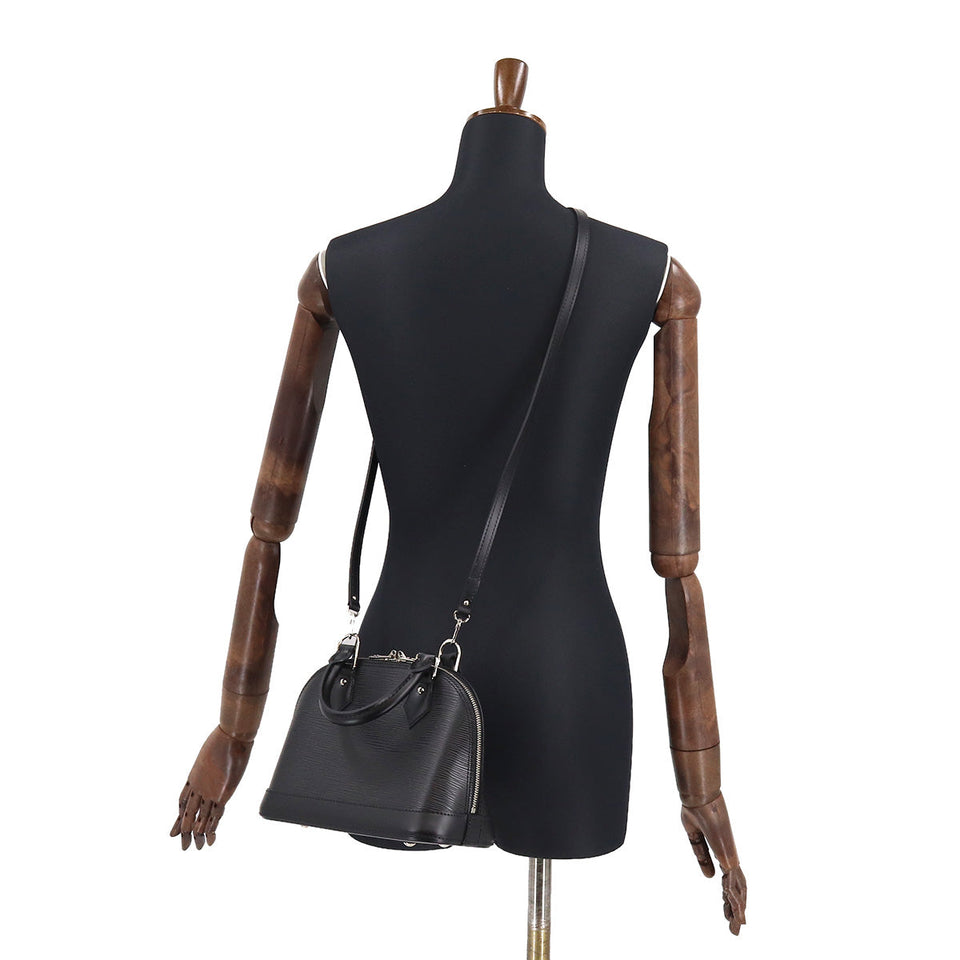 Louis Vuitton Epi Alma BB 2Way Shoulder Bag Leather Noir Black