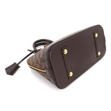 Louis Vuitton Damier Alma PM Handbag Ebene Brown Gold Metal
