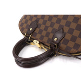 Louis Vuitton Damier Alma PM Handbag Ebene Brown Gold Metal