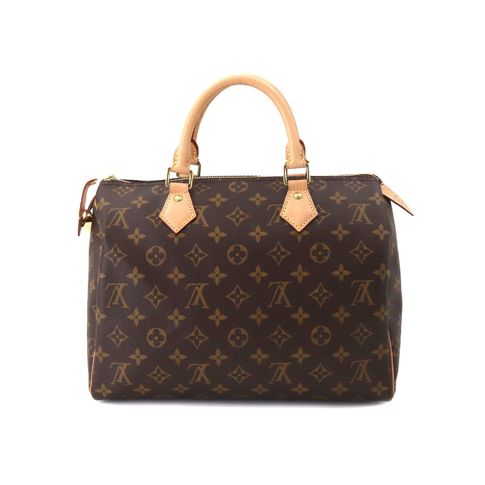 Louis Vuitton Monogram Speedy 30 Hand Bag Brown Gold Hardware
