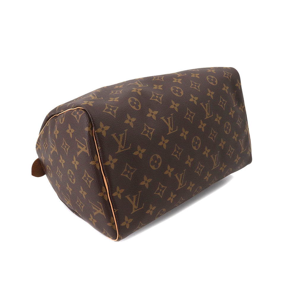 Louis Vuitton Monogram Speedy 30 Hand Bag Brown Gold Hardware