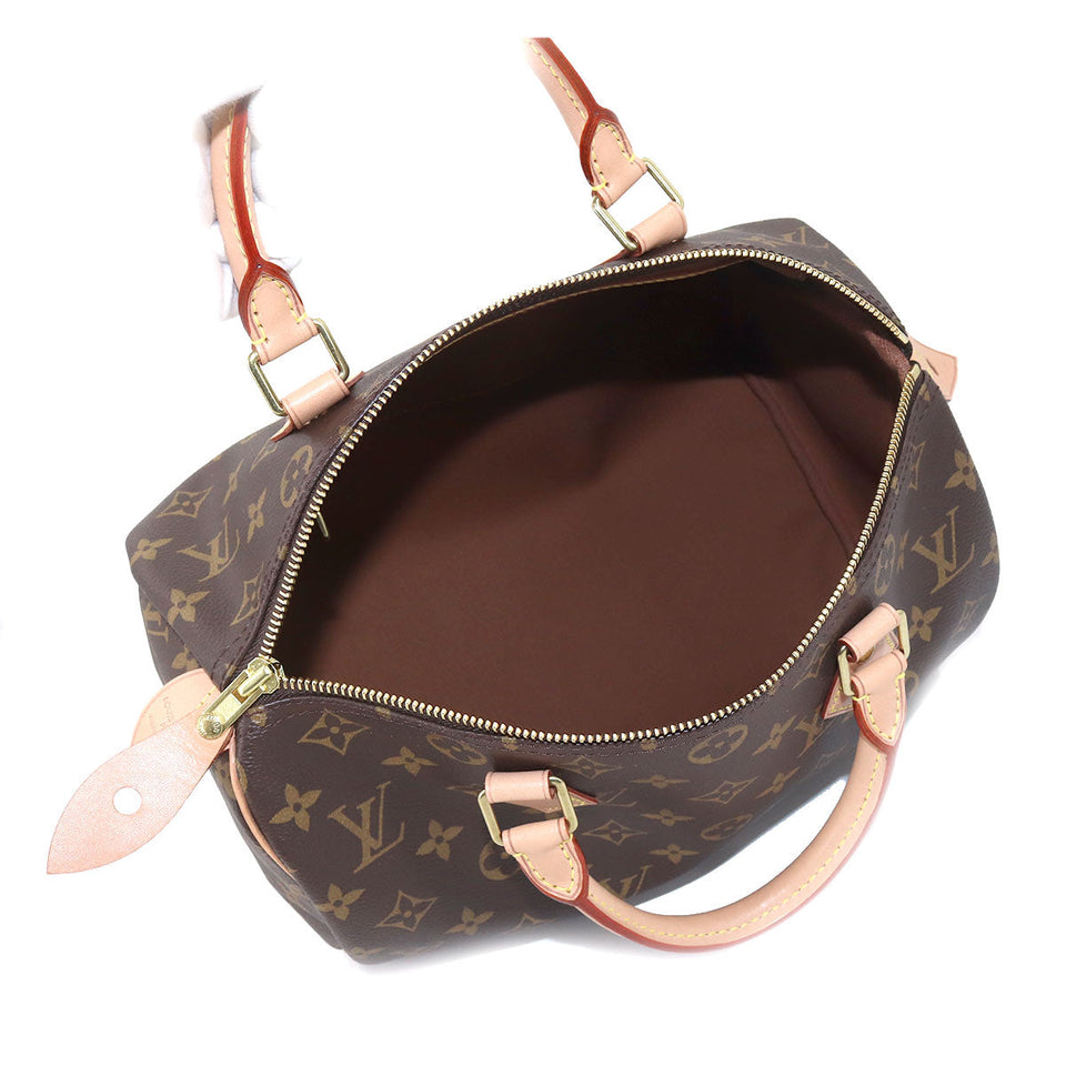 Louis Vuitton Monogram Speedy 30 Hand Bag Brown Gold Hardware
