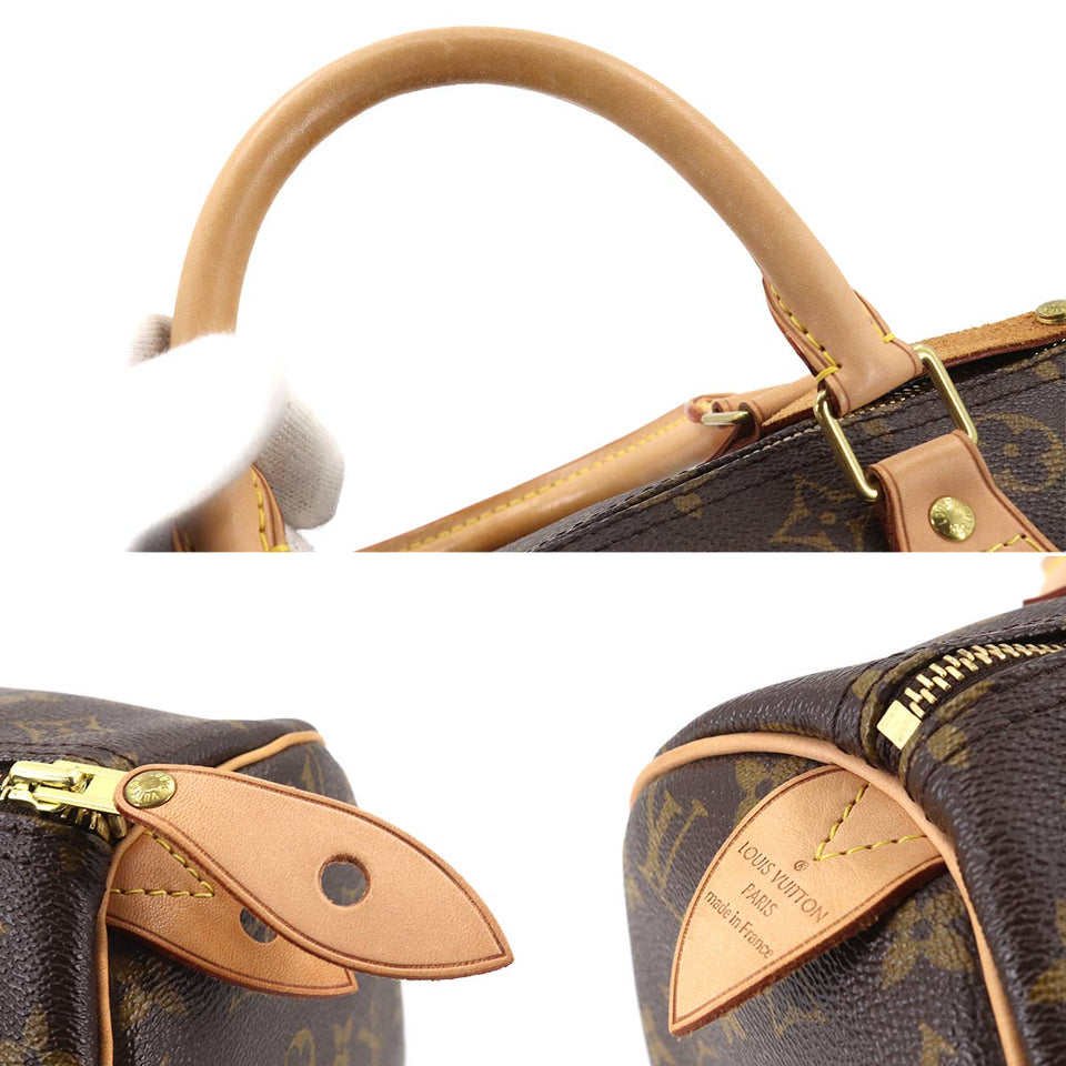 Louis Vuitton Monogram Speedy 30 Hand Bag Brown Gold Hardware