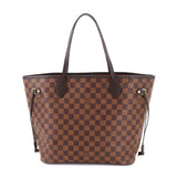 Louis Vuitton Damier Neverfull MM Tote Bag Gold Metal