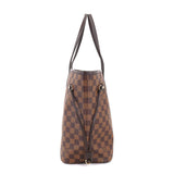 Louis Vuitton Damier Neverfull MM Tote Bag Gold Metal