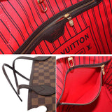 Louis Vuitton Damier Neverfull MM Tote Bag Gold Metal