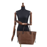 Louis Vuitton Damier Neverfull MM Tote Bag Gold Metal