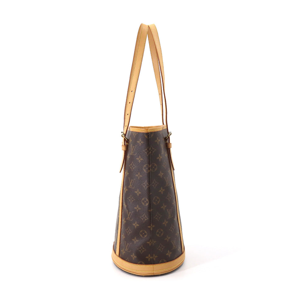 Louis Vuitton Monogram Bucket GM Tote Bag Brown