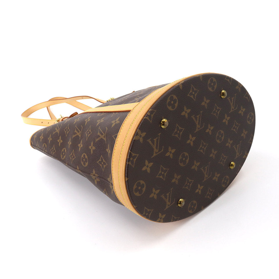 Louis Vuitton Monogram Bucket GM Tote Bag Brown