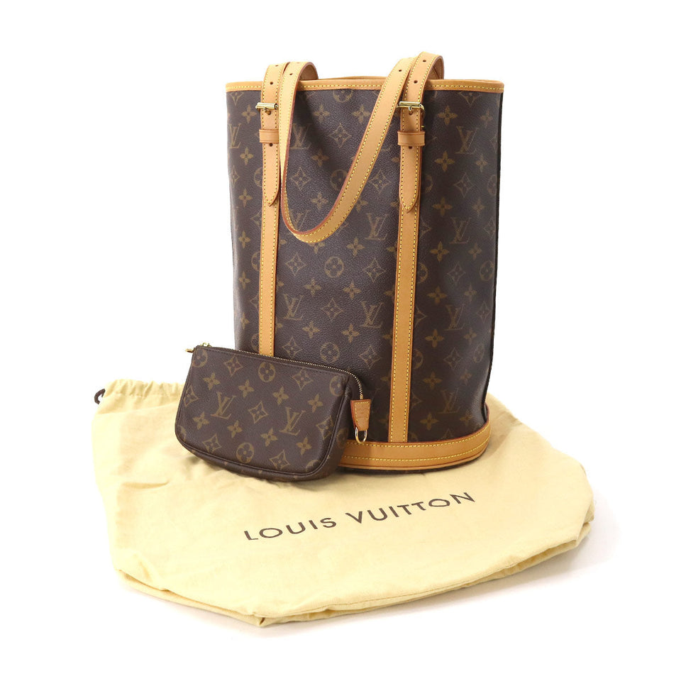 Louis Vuitton Monogram Bucket GM Tote Bag Brown