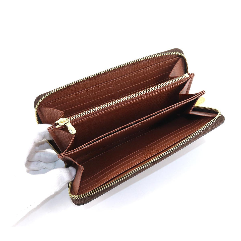 Louis Vuitton Monogram Zippy Round Zipper Long Wallet Brown
