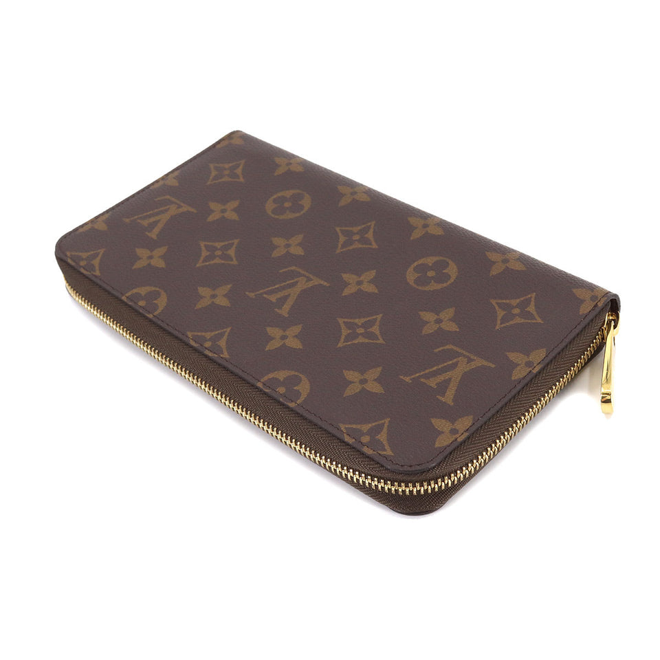 Louis Vuitton Monogram Zippy Organizer Round Zipper Long Wallet Brown