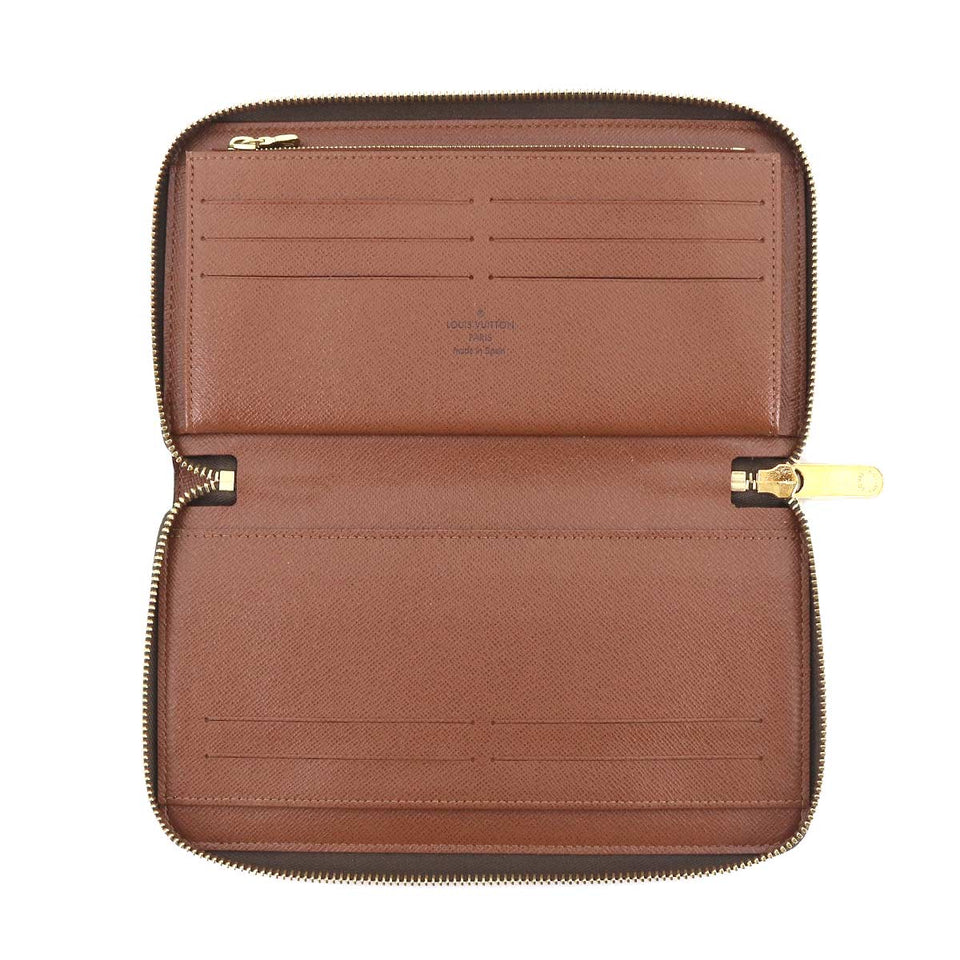 Louis Vuitton Monogram Zippy Organizer Round Zipper Long Wallet Brown