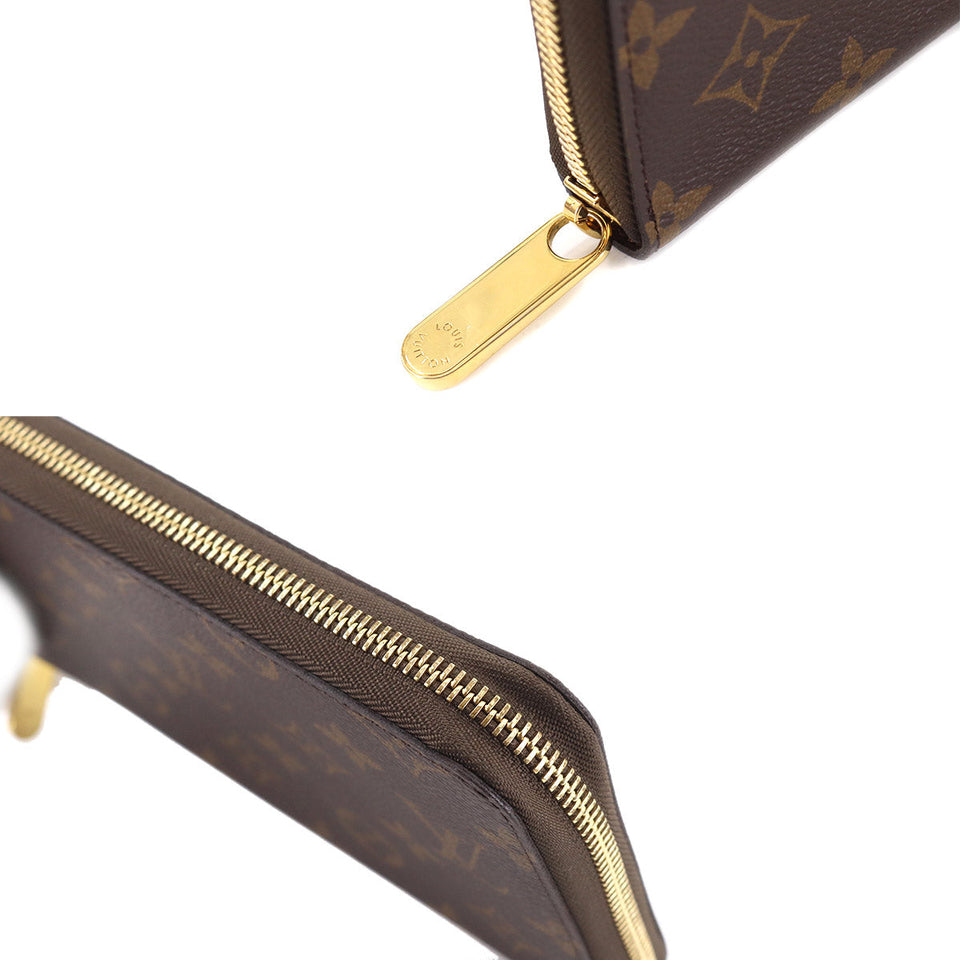 Louis Vuitton Monogram Zippy Organizer Round Zipper Long Wallet Brown