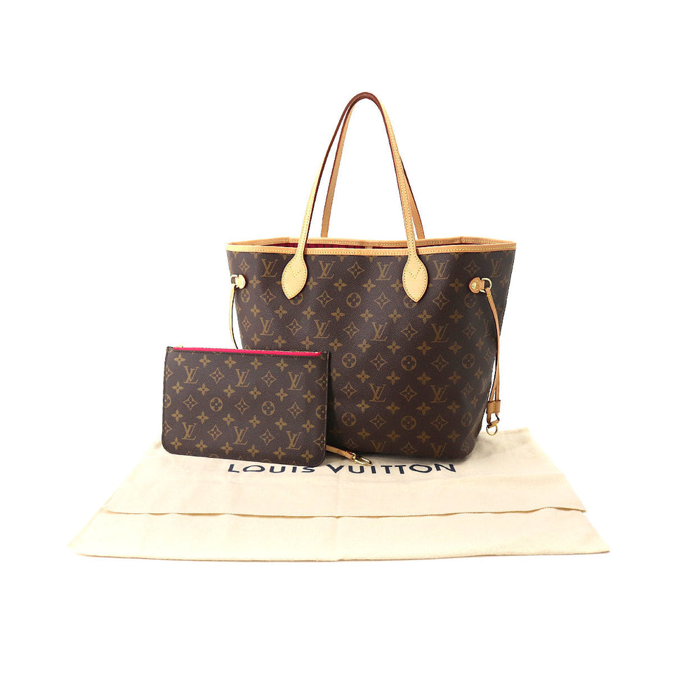 Louis Vuitton Monogram Neverfull MM Tote Bag Brown